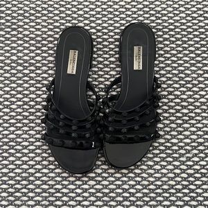 Balenciaga Black Patent Studded Sandals